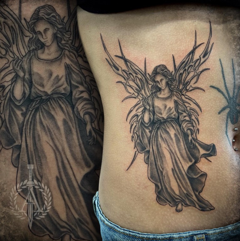 Divine Meets Digital: 48+ Angel Cybersigilism Tattoo Ideas