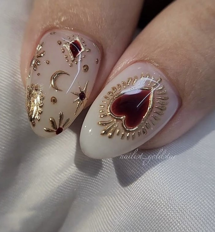 35+ Sun Heart Nail Designs to Brighten Your Valentine’s Day