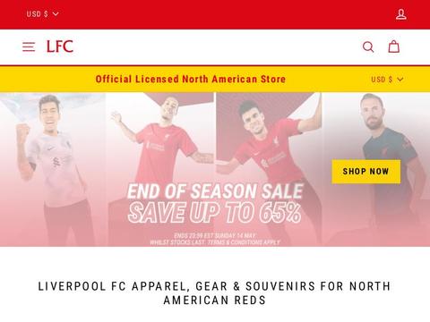 Anfield Shop Coupons and Promo Code