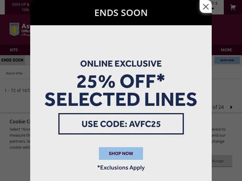 Aston Villa Store Coupons and Promo Code