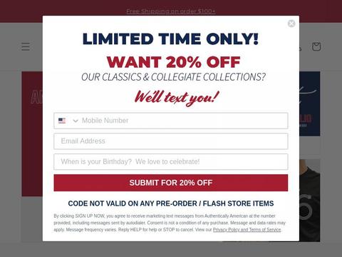 Authentically American Coupons and Promo Code