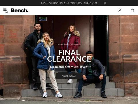 Bench Clothing UK Coupons and Promo Code