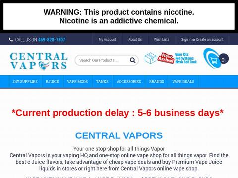 Central Vapors Coupons and Promo Code