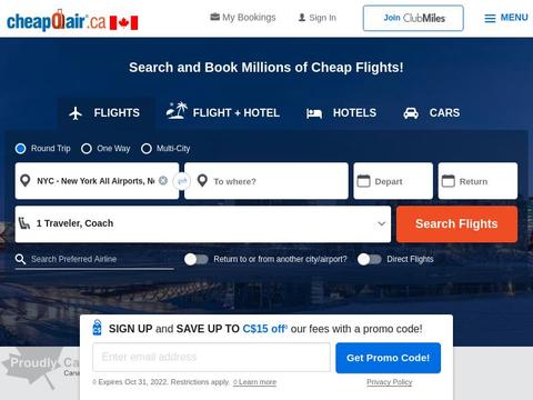 CheapOair CA Coupons and Promo Code