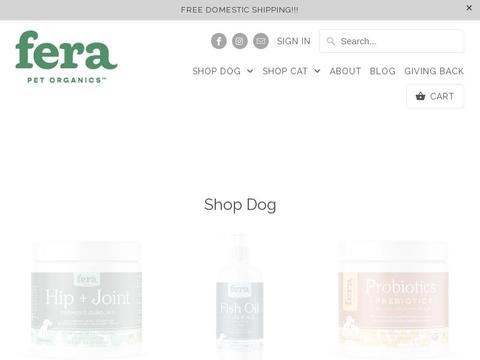 Fera Pet Organics Coupons and Promo Code