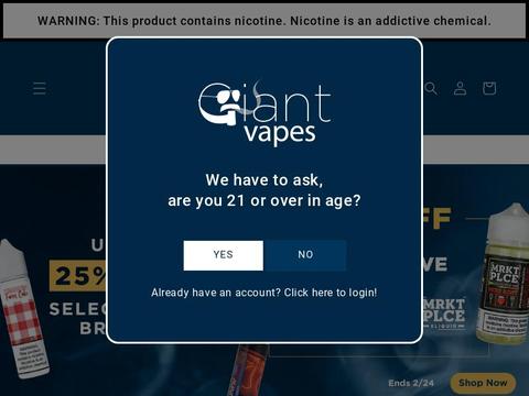 Giant Vapes Coupons and Promo Code