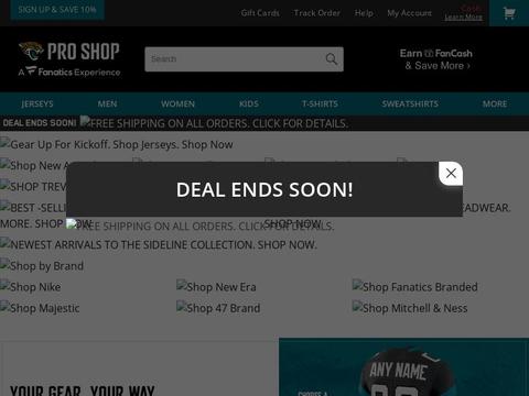 Jacksonville Jaguars Fan Shop by Fanatics Coupons and Promo Code