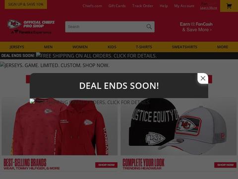 KC Chiefs Pro Shop by Fanatics Coupons and Promo Code