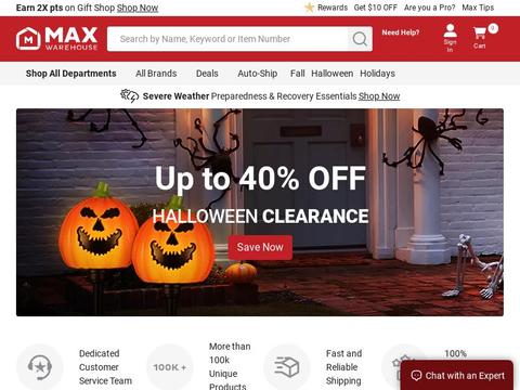 Max Warehouse Coupons and Promo Code