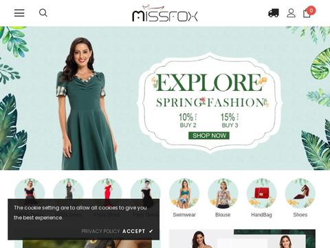 MissfoxShop.com Coupons and Promo Code