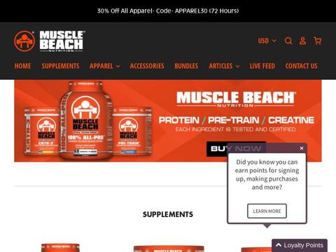 Musclebeach.com Coupons and Promo Code