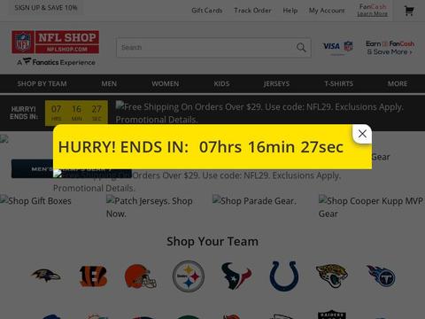 NFLShop.com Coupons and Promo Code