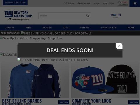 NY Giants Fan Shop Coupons and Promo Code