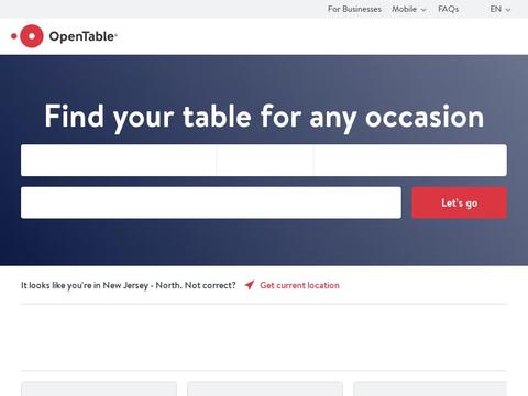 Opentable.Com Coupons and Promo Code