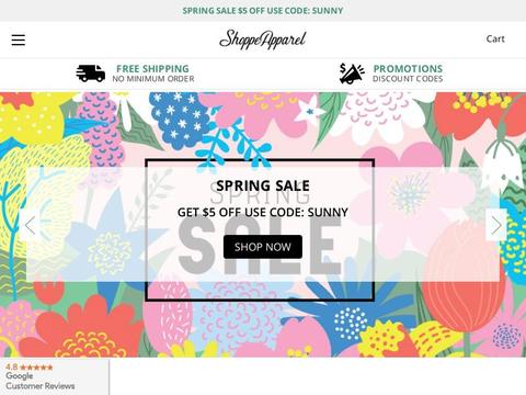 Shoppe Apparel Coupons and Promo Code