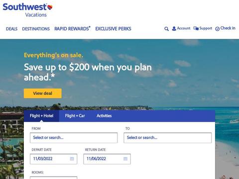 Southwest Vacations Coupons and Promo Code