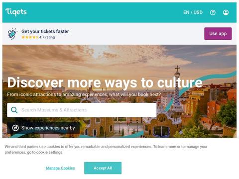 Tiqets US Coupons and Promo Code