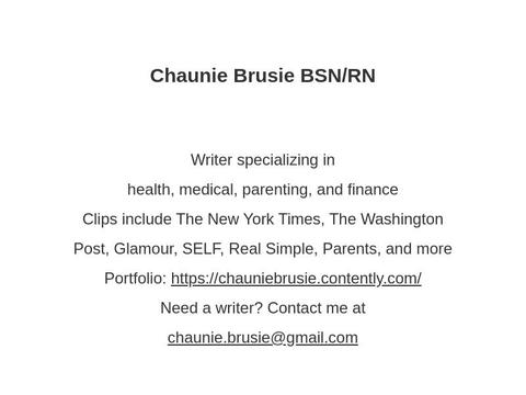 Chaunie Brusie Coupons and Promo Code