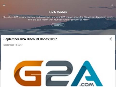 G2A-Code.Blogspot.Com Coupons and Promo Code