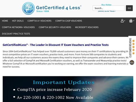 Getcertified4Less Coupons and Promo Code