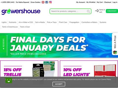 GrowersHouse Hydroponics Coupons and Promo Code